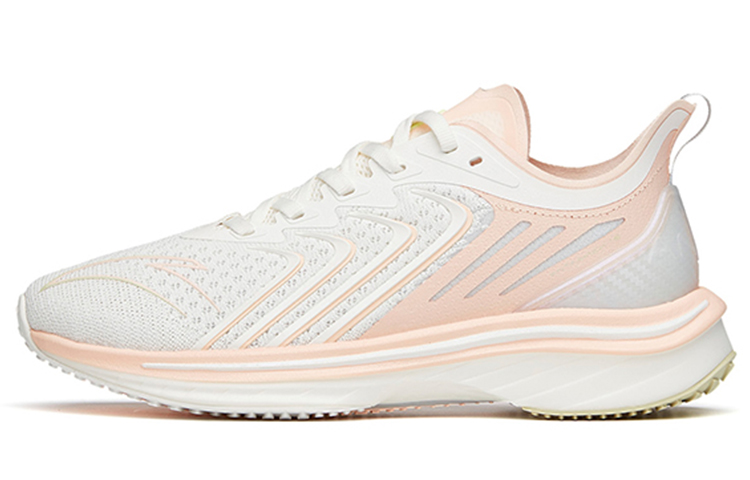 Anta MACH 1.0 Cushioning Slip Resistant Abrasion Resistant Low top Running Shoes Women’s White Pink
