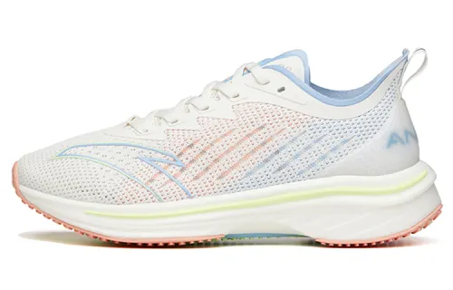 Anta MACH 1.0 Cushioning Slip Resistant Low top Running Shoes Women's White Blue Pink