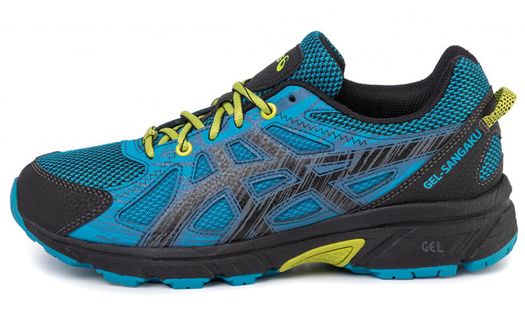 Asics Gel Sangaku Comfortable Breathable And Wear resistant Mid top Running Shoes Men's Blue Black