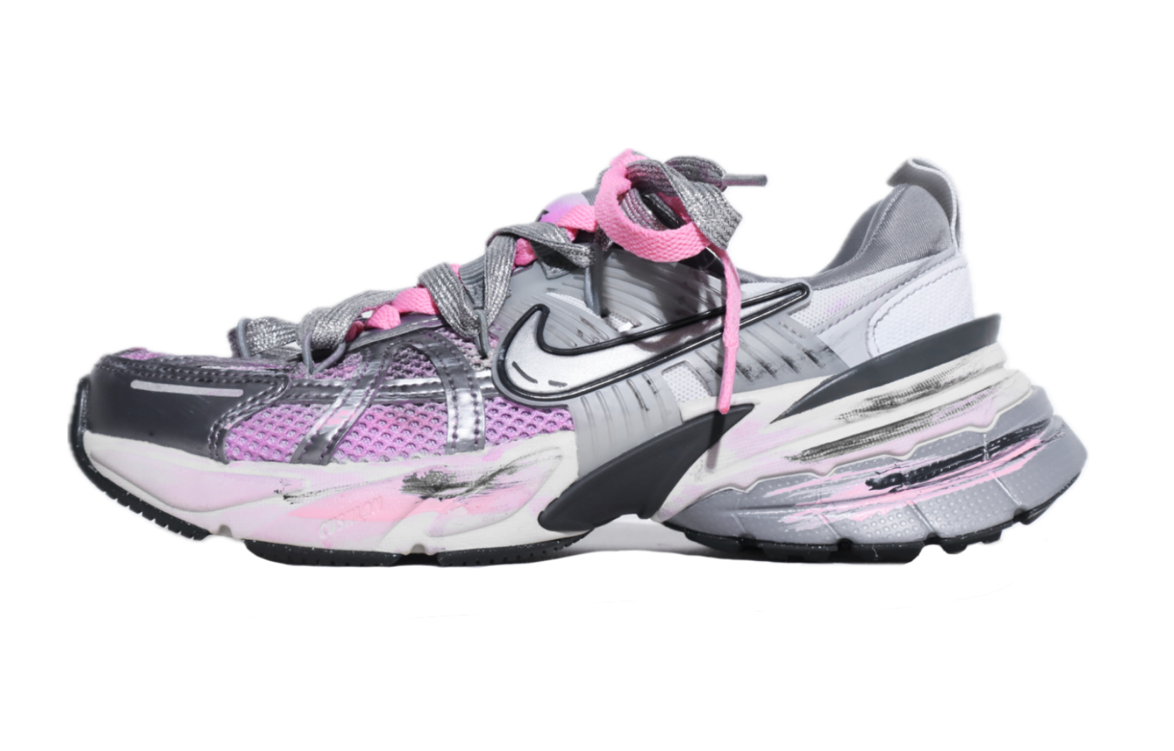 Nike V2K Run Casual Running Shoes Women’s Silver Pink