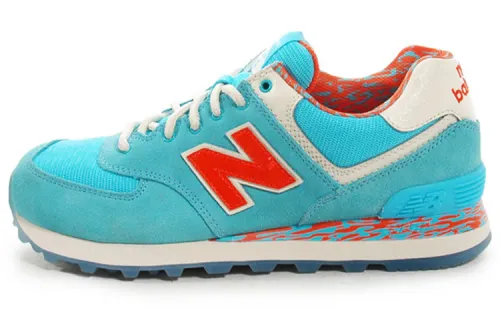 New Balance NB 574 Running Shoes Unisex Low Top Aqua Blue/Orange