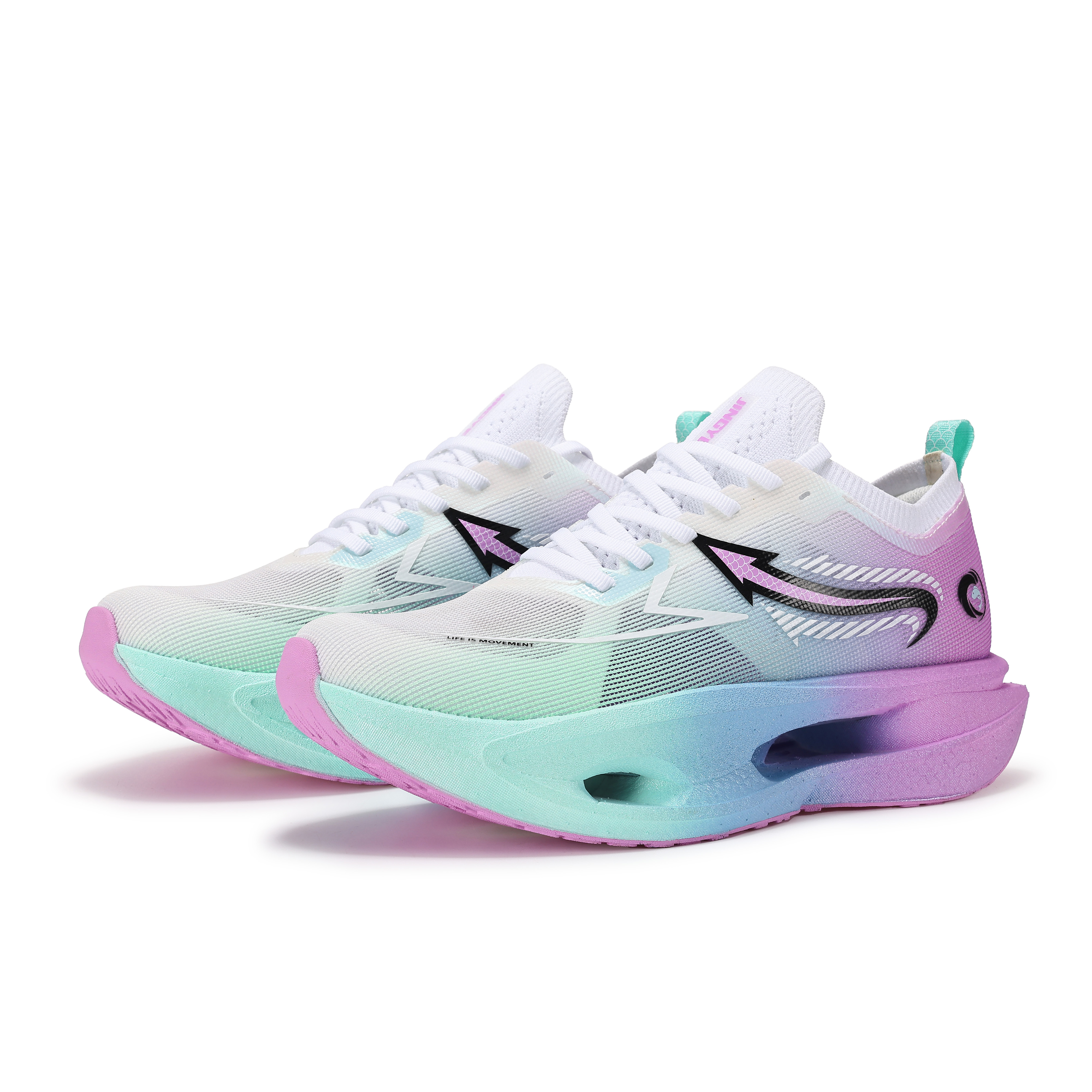 JINGYE Low top Racing Running Shoes Unisex Pink Blue Swift Wind