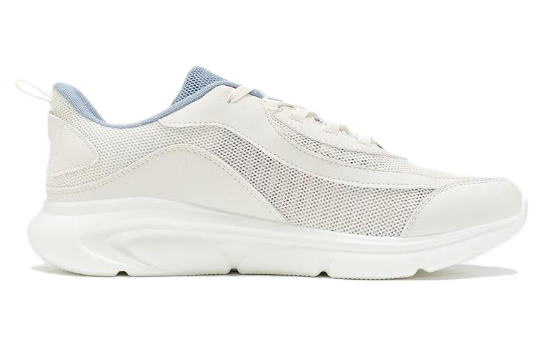 PEAK Textile, Synthetic Leather Cushioning Slip Resistant Abrasion Resistant Low top Running Shoes Men’s White Blue