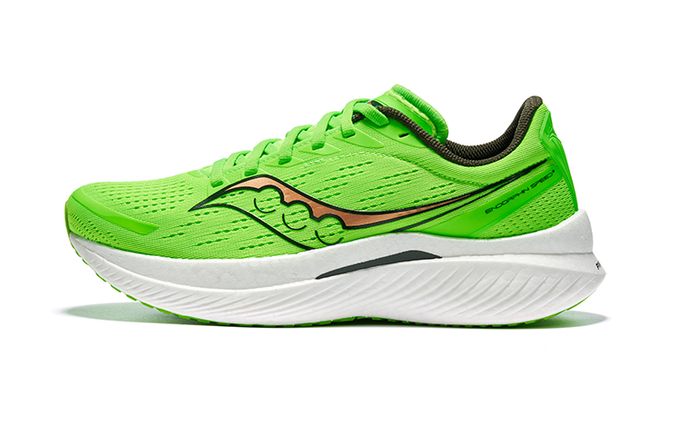 Saucony Cushioning Breathable Low top Carbon Plate Retro Running Shoes Men’s Green Gold