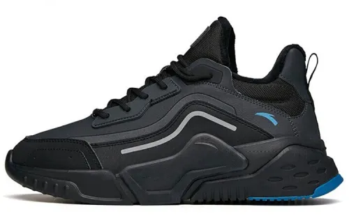 Anta Abrasion Resistant Slip Resistant Low top Running Shoes Men's Gray Black Fleece lined