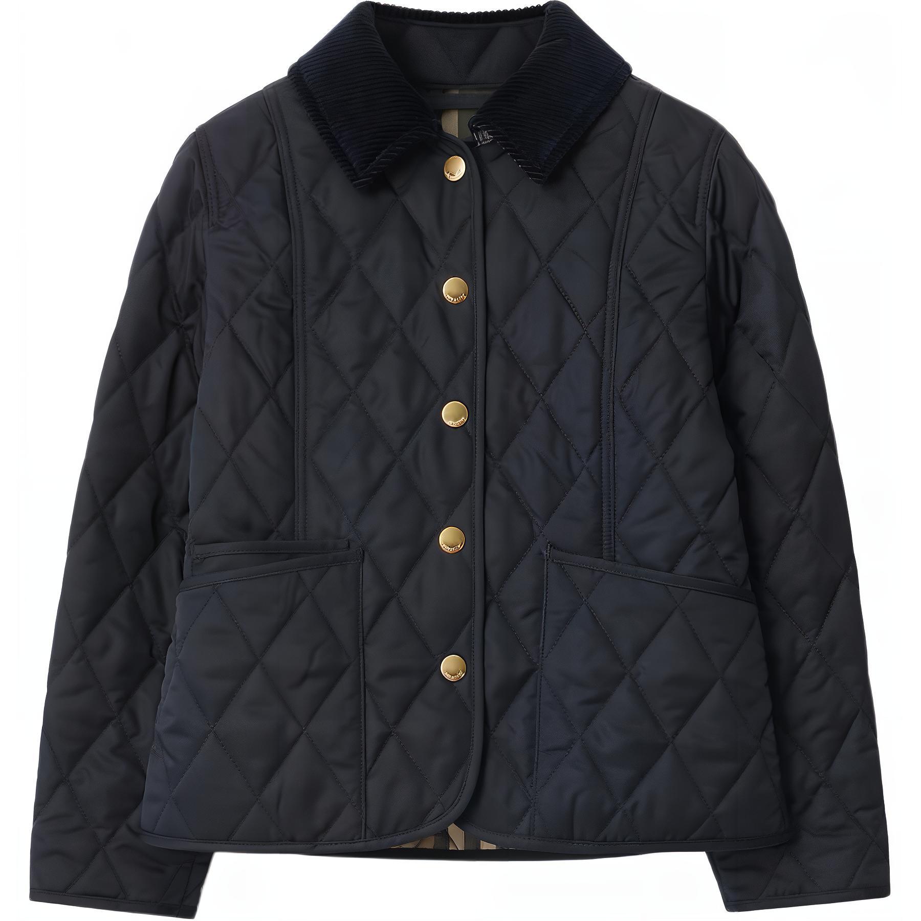 Burberry Burberry cotton coat, quilted corduroy collar, children's style