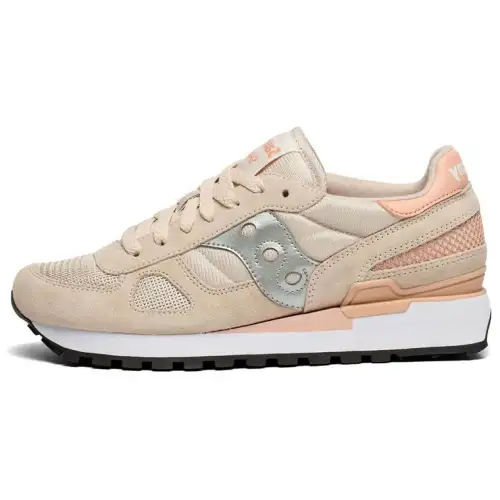 Saucony Shadow Original Vintage Cushioning Slip Resistant Abrasion Resistant Low top Running Shoes Women's Apricot