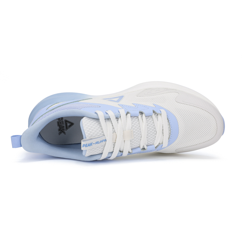 PEAK State Pole Textile, Synthetic Leather Abrasion Resistant Breathable Low top Casual Running Shoes Men’s White Blue