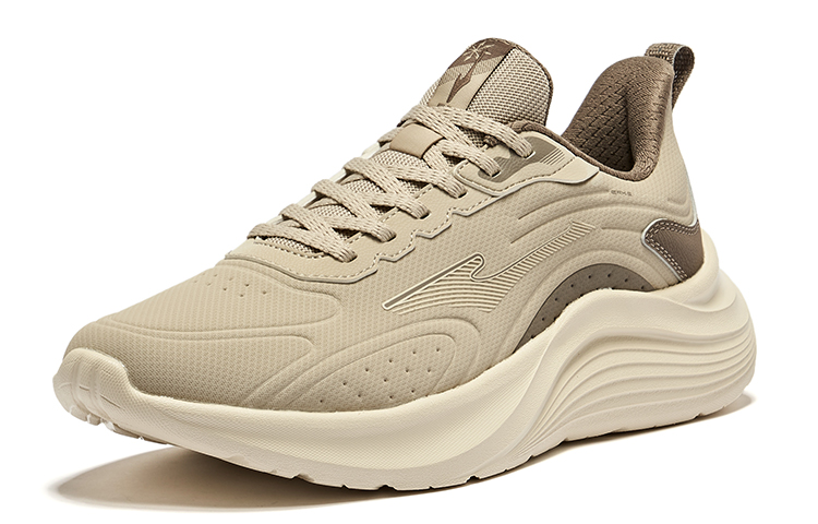 Erke Mountain Eagle Cushioning Breathable Low top Running Shoes Men’s Light Linen Brownstone