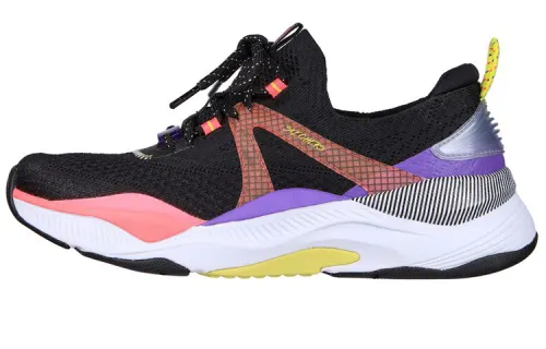 Skechers Mira Running Shoes Women's Mid Top Black/White/Purple/Pink