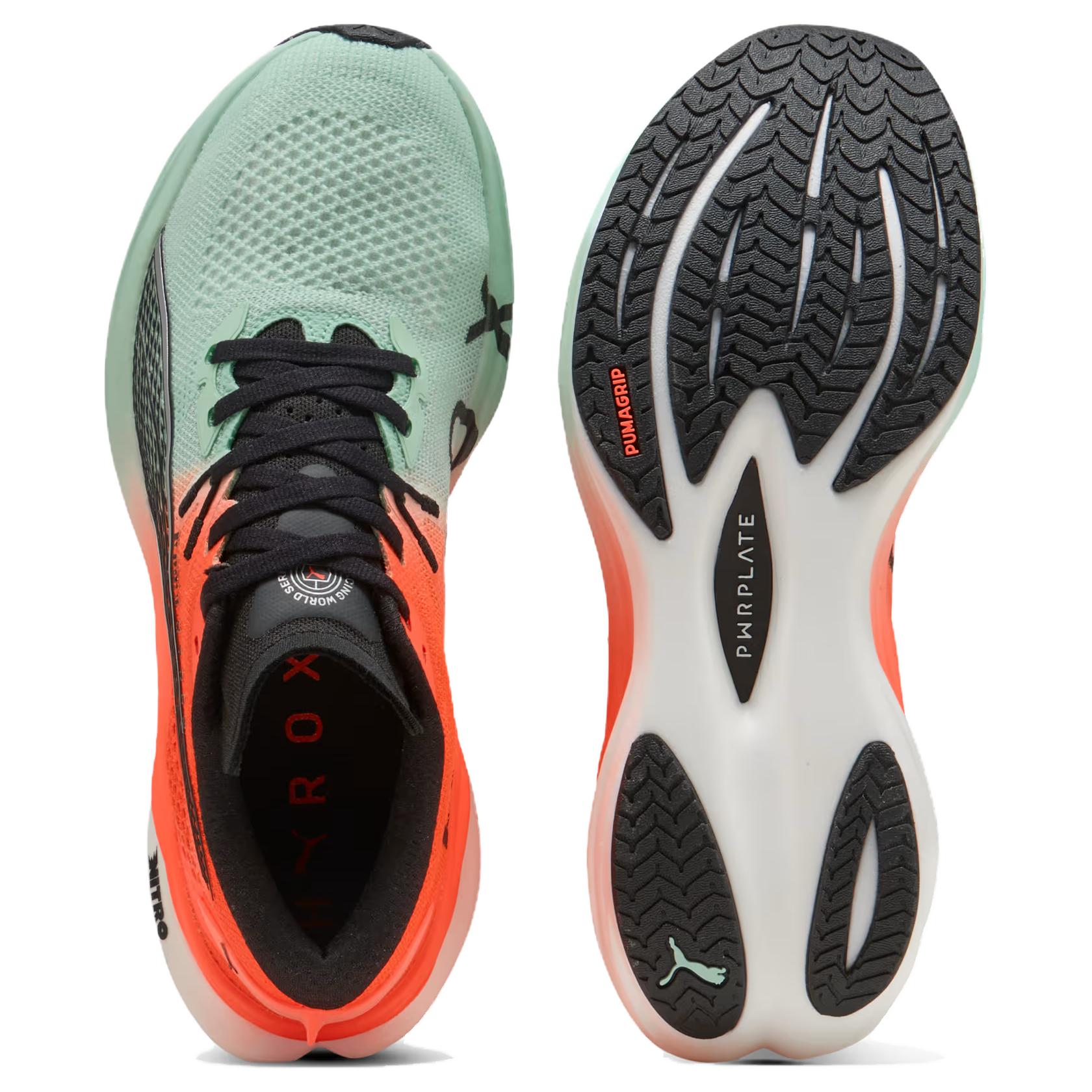 HYROX x PUMA Deviate NITRO 3 Comfortable And Lightweight Abrasion Resistant Low top Running Shoes Women’s Red Green