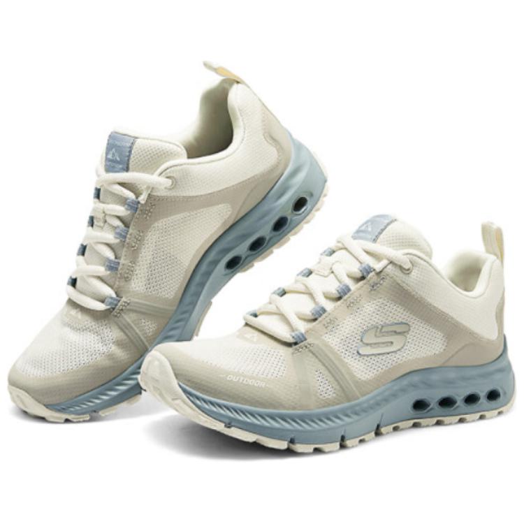 Skechers OUTDOOR Fabric Breathable Coverage Support Rebound Low top Casual Running Shoes Women’s Beige Gray