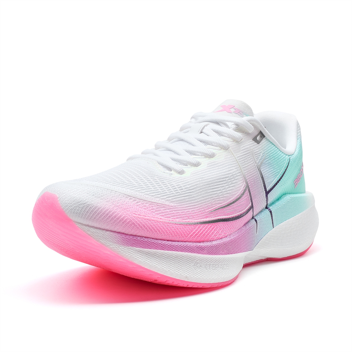 XTEP 360X 2.0 Fabric Low top Carbon Plate Marathon Training Running Shoes Women’s White Pink Green