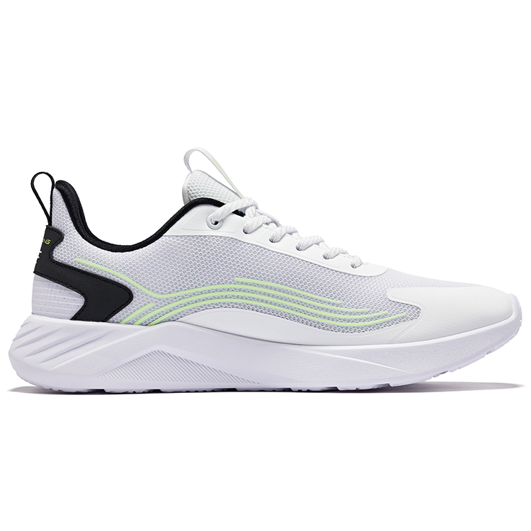 Erke Cushioning Rebound Low top Running Shoes Men’s Erke White Cyan Apple Green