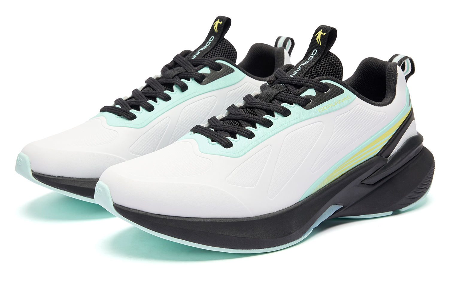 QIAODAN Cushioning Slip Resistant Abrasion Resistant Low top Casual Running Shoes Men’s White Black