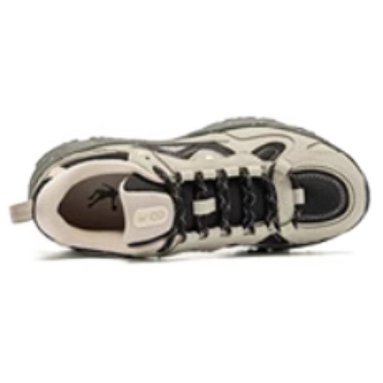 QIAODAN Cushioning Slip Resistant Abrasion Resistant Low top Trail Running Sprint Running Shoes Women’s Beige Black