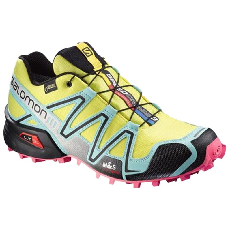 SALOMON Speedcross 3 Abrasion Resistant Abrasion Resistant Low top Trail Running Shoes Women’s Yellow Black Pink