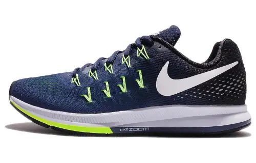 Nike Pegasus 33 Fabric Slip Resistant Abrasion Resistant Low top Running Shoes Men's Blue