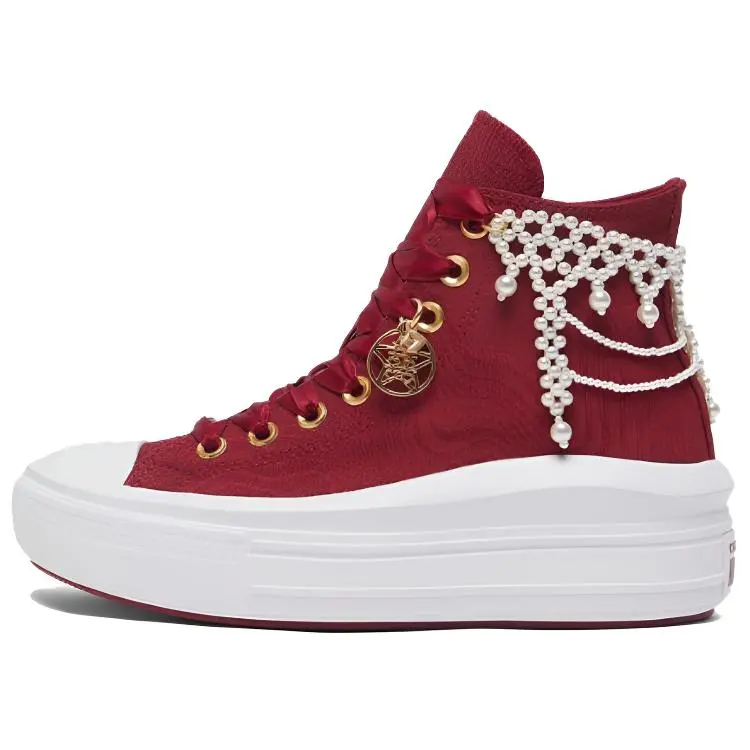 Converse All Star Move Abrasion Resistant High top Casual Shoes Women's Red