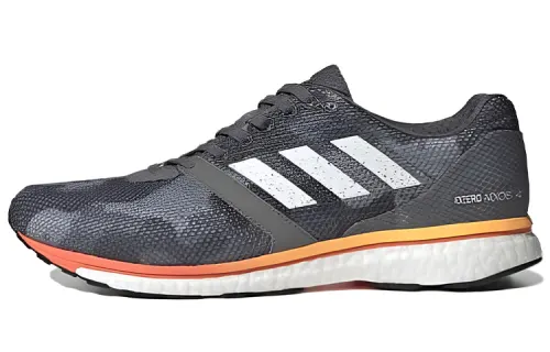 Adidas Adizero Adios 4 Slip Resistant Fabric Abrasion Resistant Low top Running Shoes Men's Gray