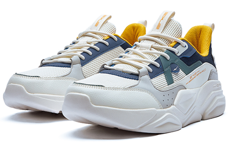 Erke Abrasion Resistant Low top Running Shoes Men’s White Blue