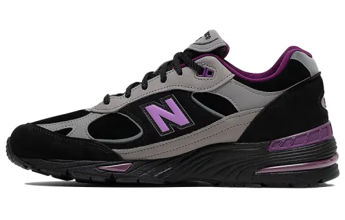 New Balance NB 991 Series Retro Fashionable and Comfortable Low-top Casual Running Shoes Women's Black Gray Purple British Made