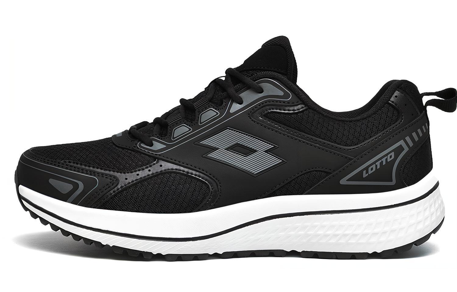 LOTTO Synthetic Leather Cushioning Slip Resistant Abrasion Resistant Low top Training Running Shoes Men’s Black