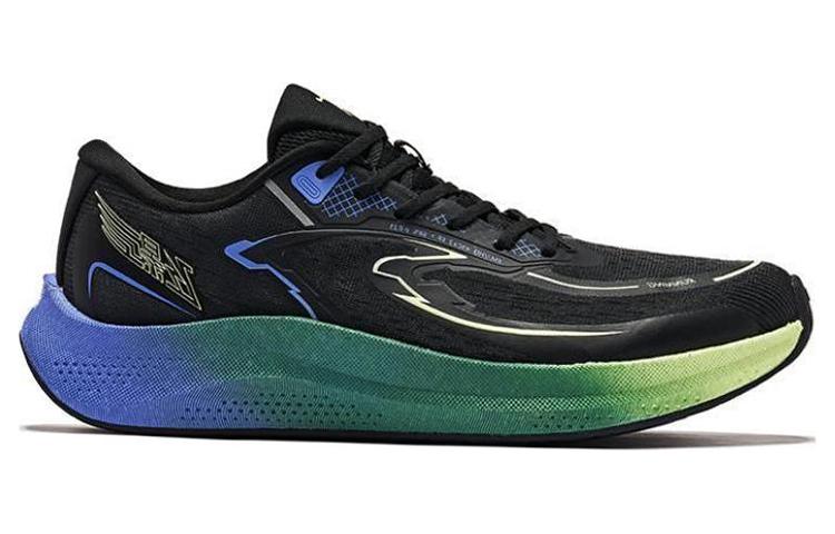QIAODAN Flying Shadow 3.0 Slip Resistant, Abrasion Resistant, Breathable Low top Running Shoes Men’s Black Blue Green
