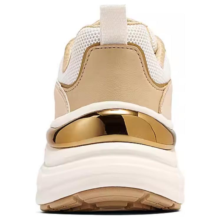 Skechers Street Synthetic Leather, Textile Support Rebound Breathable Low top Casual Running Shoes Women’s White Brown