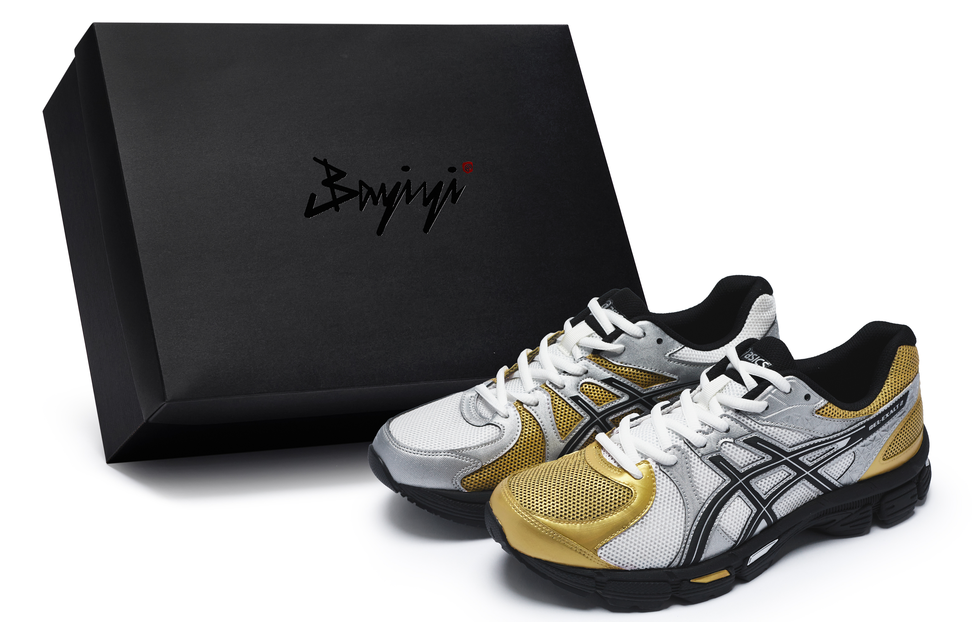 ASICS Gel Exalt 2 Cushioning Abrasion Resistant Cushioning, Wear Resistant Low top Running Shoes Men's Gold Silver