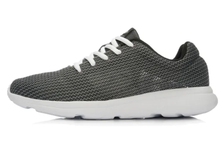 Li Ning Comfortable And Breathable Cushioning Slip Resistant Low top Running Shoes Men's White Gray