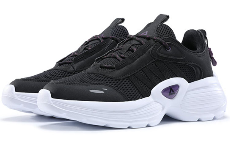 PEAK Mesh Breathable Slip Resistant Cushioning Low top Running Shoes Women’s Black White
