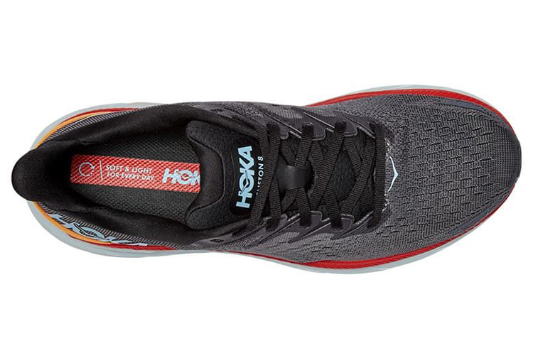 HOKA ONE ONE Clifton 8 Anthracite Castlerock Red