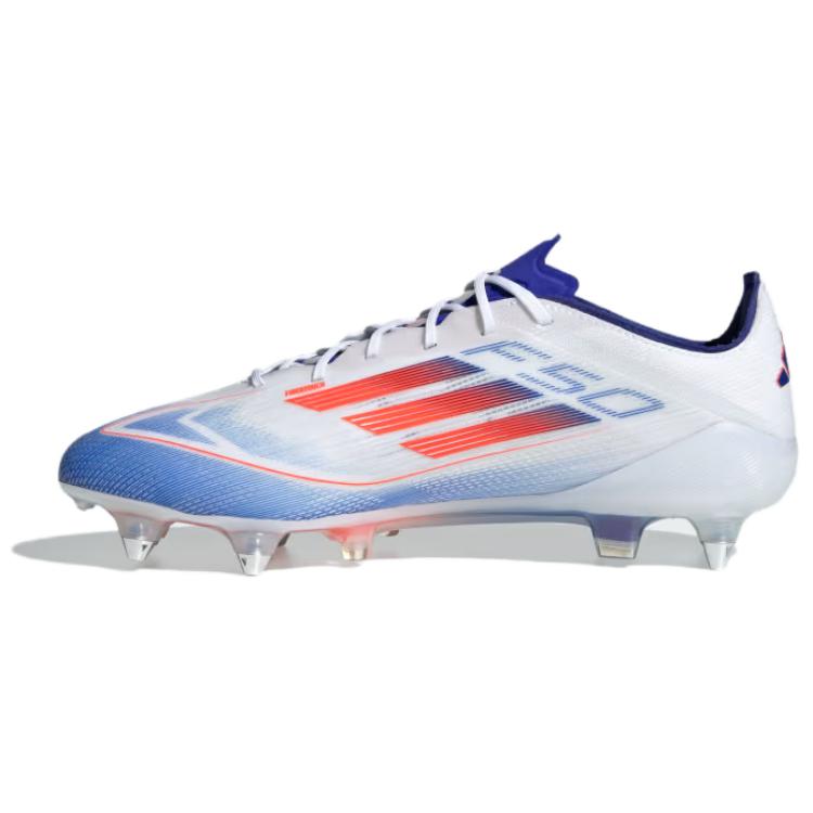 Adidas F50 ELITE SG (metal spikes) non-slip and wear-resistant football shoes for men and women, white, red and blue
