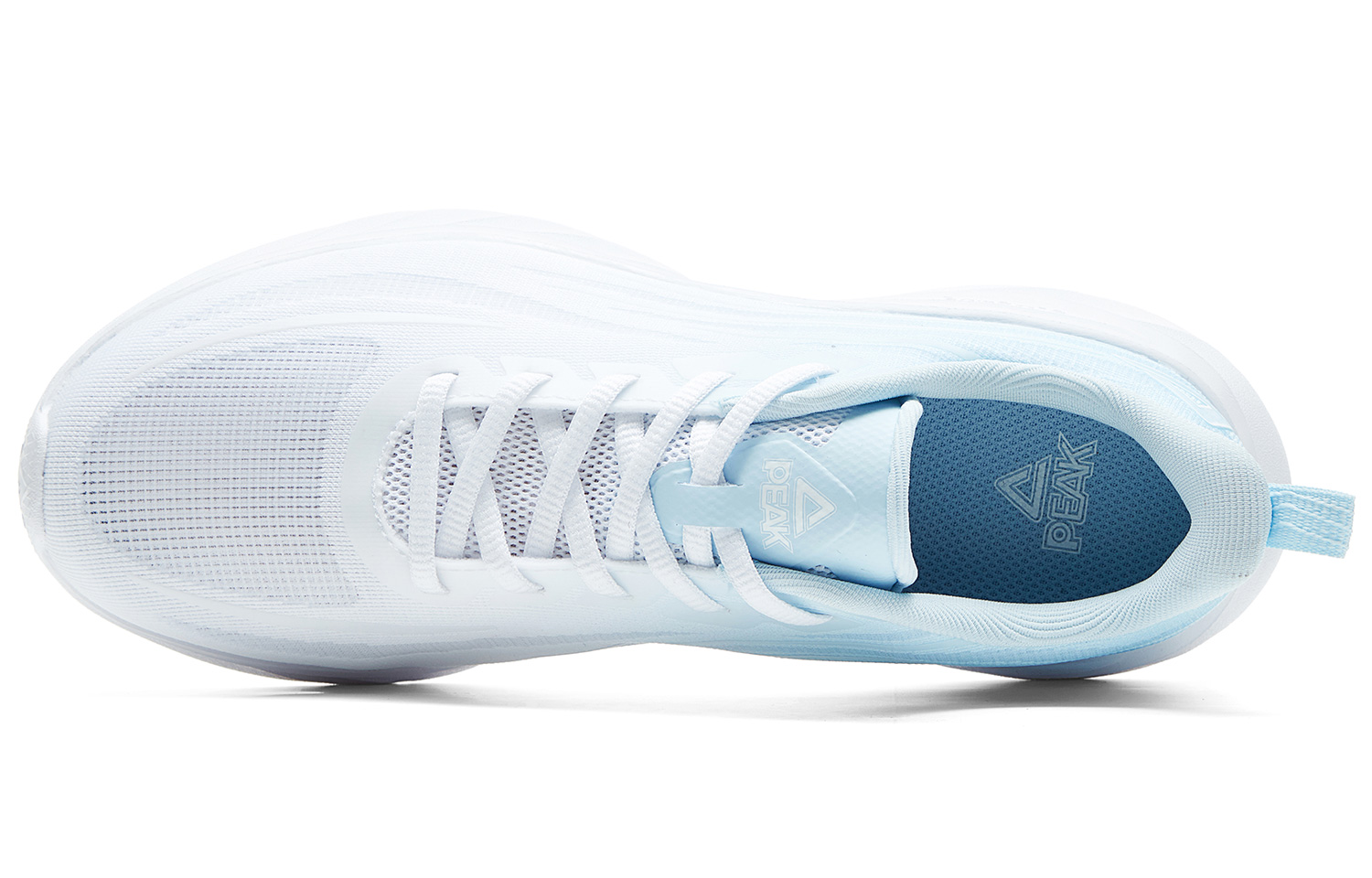 PEAK Cushioning Slip Resistant Abrasion Resistant Breathable Low top Running Shoes Women’s All White Fine Blue