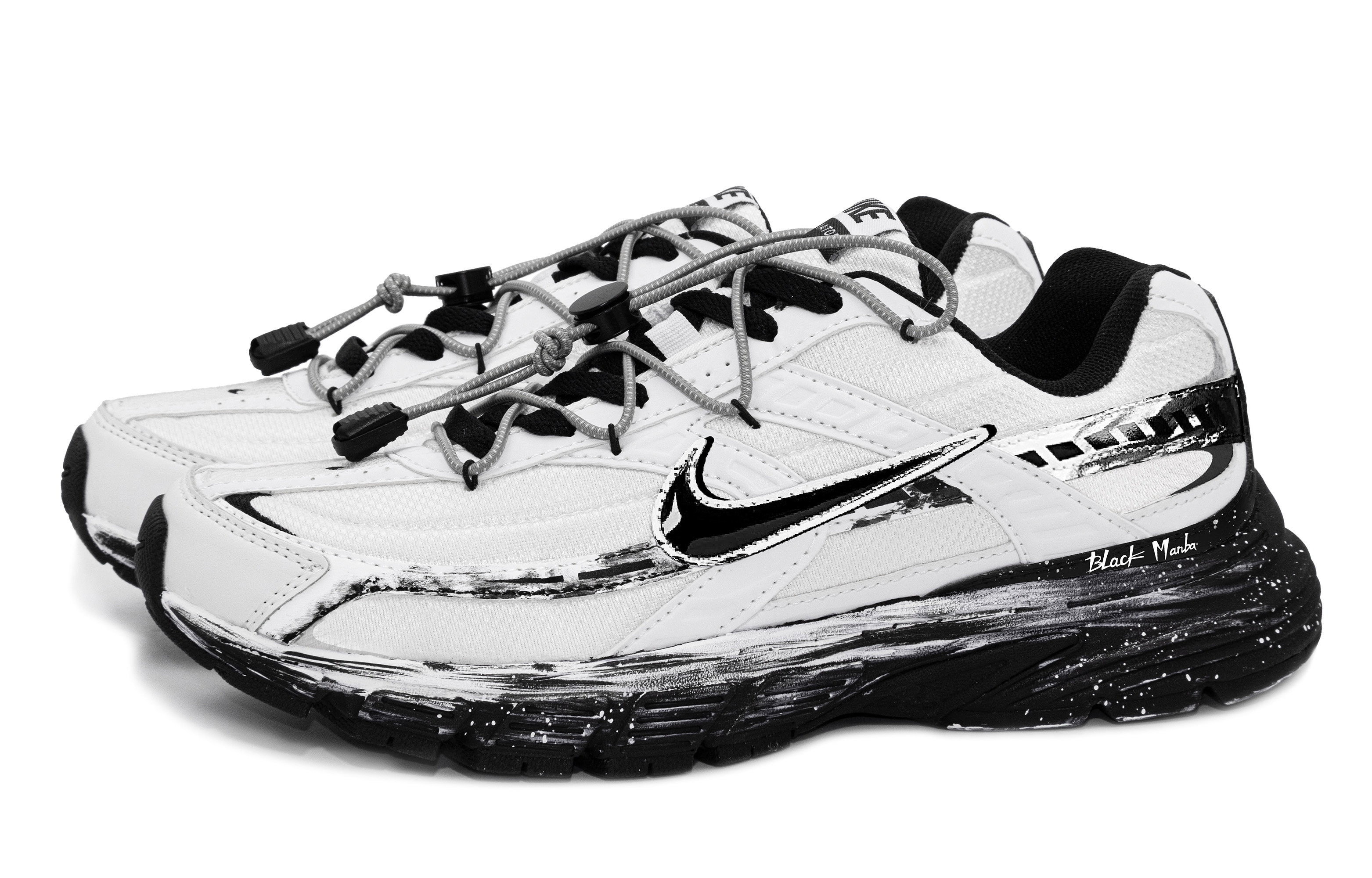 Nike Initiator Breathable Lightweight Breathable And Lightweight Low top Running Shoes Unisex Black White