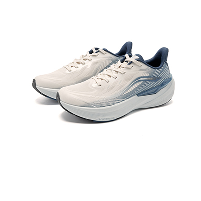 QIAODAN Cushioning Lightweight Low top Casual Running Shoes Men’s Beige Blue