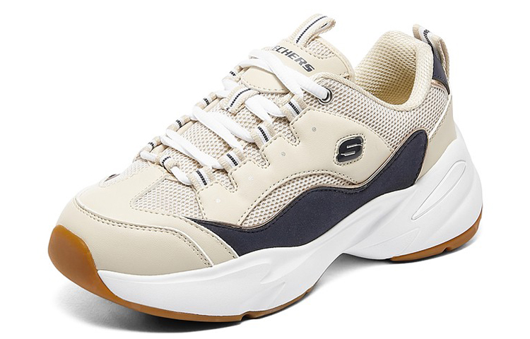 Skechers DLITES Cushioning Abrasion Resistant Breathable Low top Running Shoes Women’s White Blue Cushioning Sports