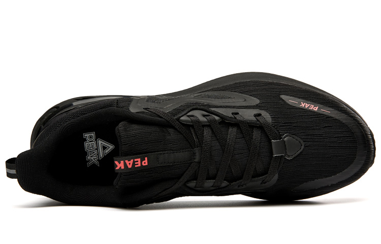 PEAK Breathable Low top Running Shoes Men’s Black Mesh Cushioning