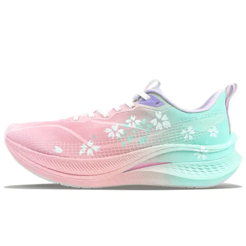 Li Ning Red Hare 7 Pro Cushioning Slip Resistant Lightweight Low top Casual Running Shoes Men's Pink Green