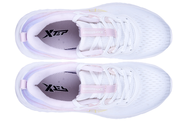 XTEP Fabric Slip Resistant, Abrasion Resistant, Breathable, Lightweight Low top Running Shoes Women’s Pink White