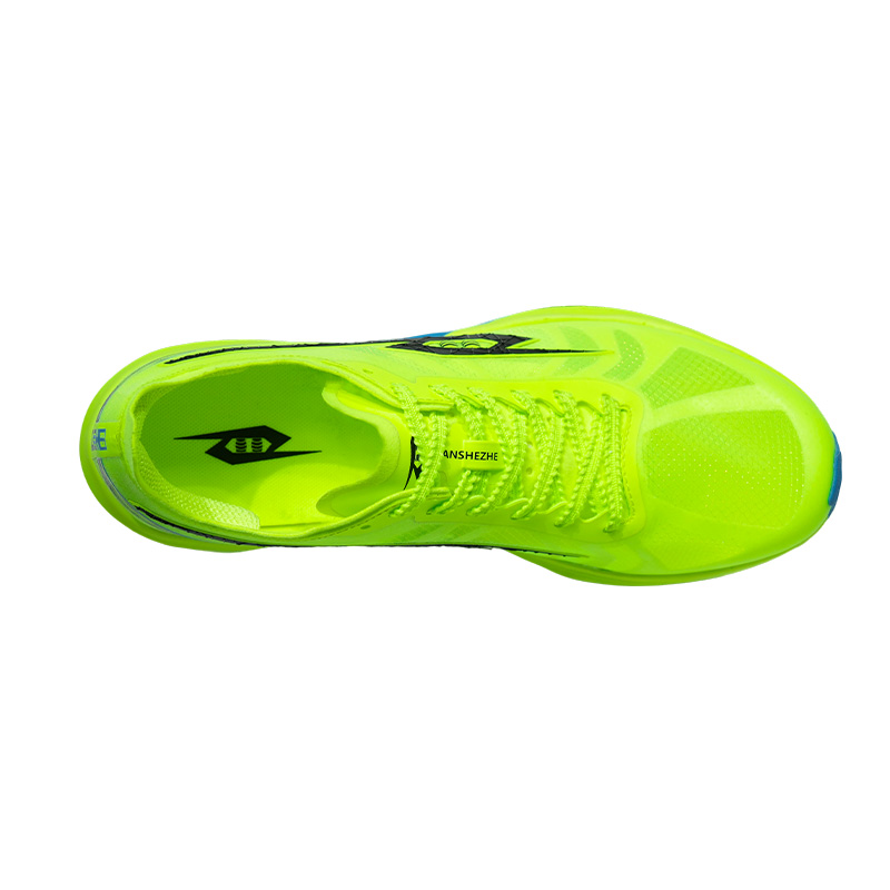 TANSHEZHE Black Horse 4.0 Low top Full Length Carbon Plate Training Sprint Running Shoes Unisex Neon Green