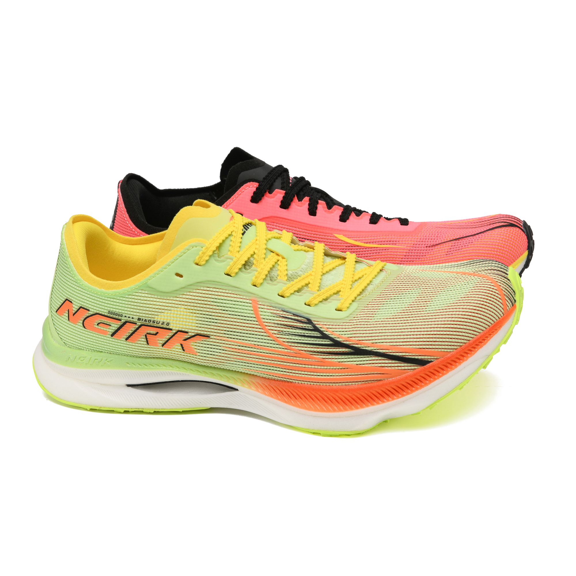 Neirk Low top Supercritical Foam Midsole Sprint Running Shoes Unisex Mismatched Willow Green And Rose Red