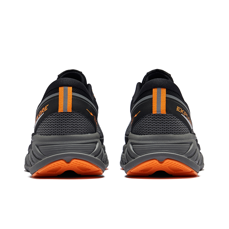 Erke Lightweight Rebound Lightweight Rebound Low top Qidan Technology Running Shoes Men’s Carbon Gray Black