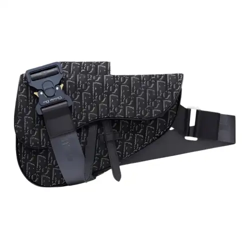 DIOR SaddleOBLIQUE Leather Saddle Bag, Shoulder Bag, Sling Bag Men's Gray