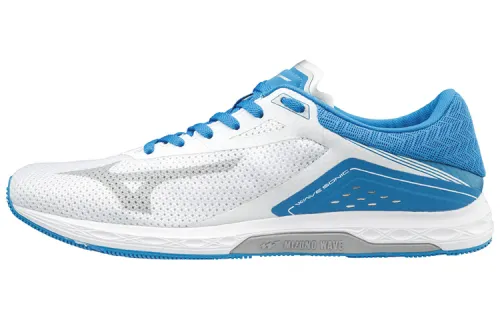 Mizuno Sonic Mesh Cushioning Abrasion Resistant Breathable Support Low top Training Running Shoes Unisex White Blue