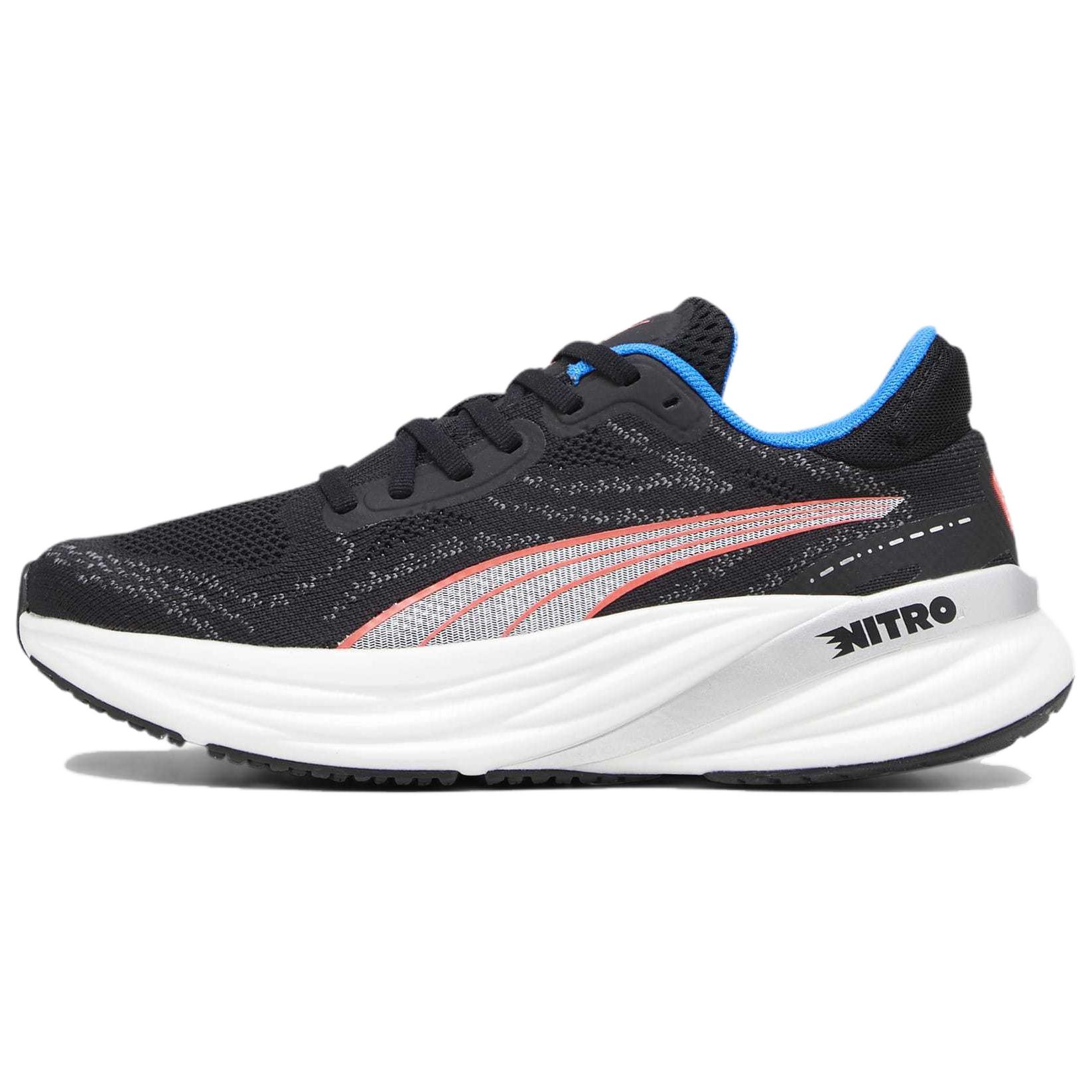 PUMA Magnify Nitro 2 Slip Resistant Low top Running Shoes Women's Black Gray Blue