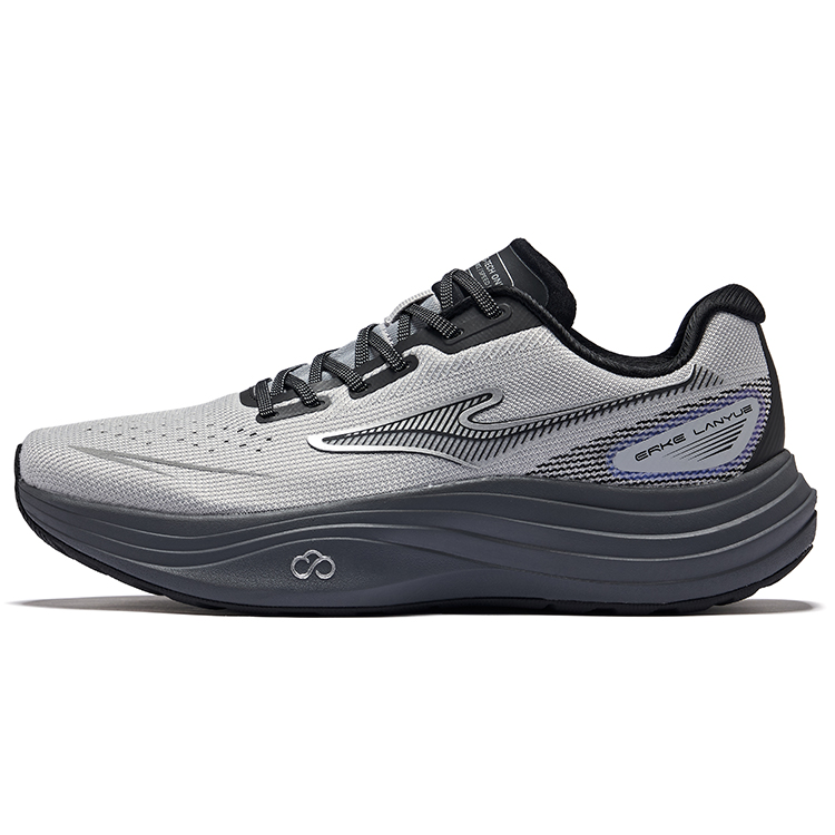 Erke Luanyu Cushioning Rebound Low top Training Running Shoes Men’s Snow Gray Jet Black