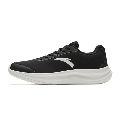 Anta Cushioning Abrasion Resistant Cushioning, Wear Resistant Low top Casual Running Shoes Men's Black/Ivory White