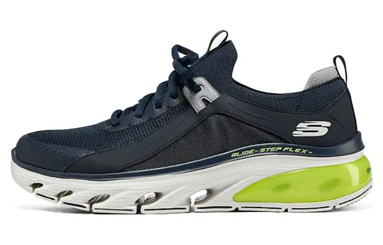 Skechers Glide Step Low top Casual Running Shoes Men's Blue Yellow